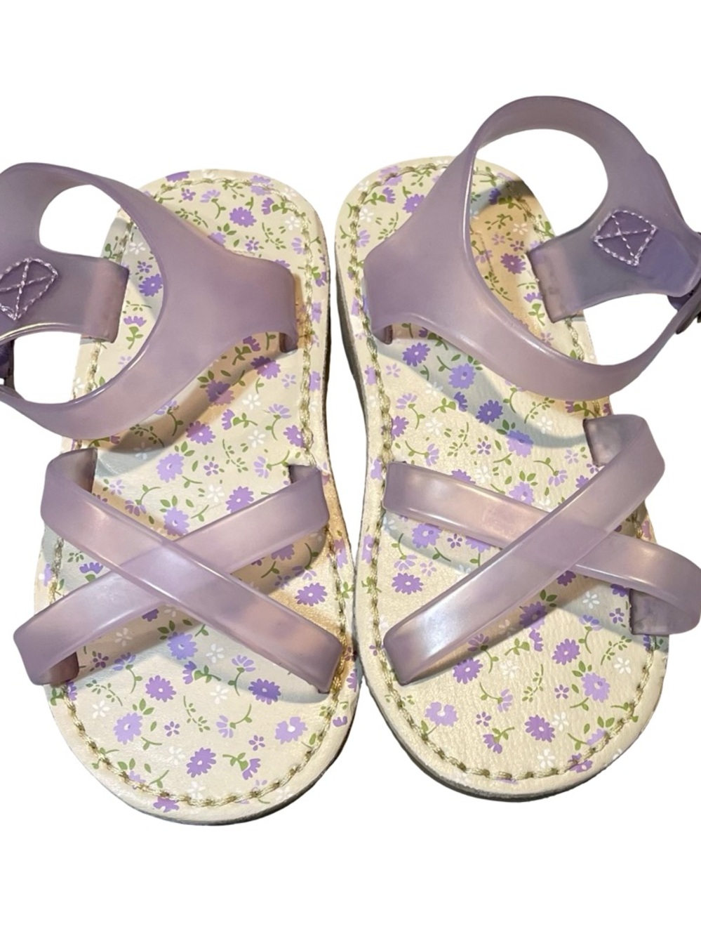 Janie and Jack Seashell Island Kids Lavender Jelly Sandals 6